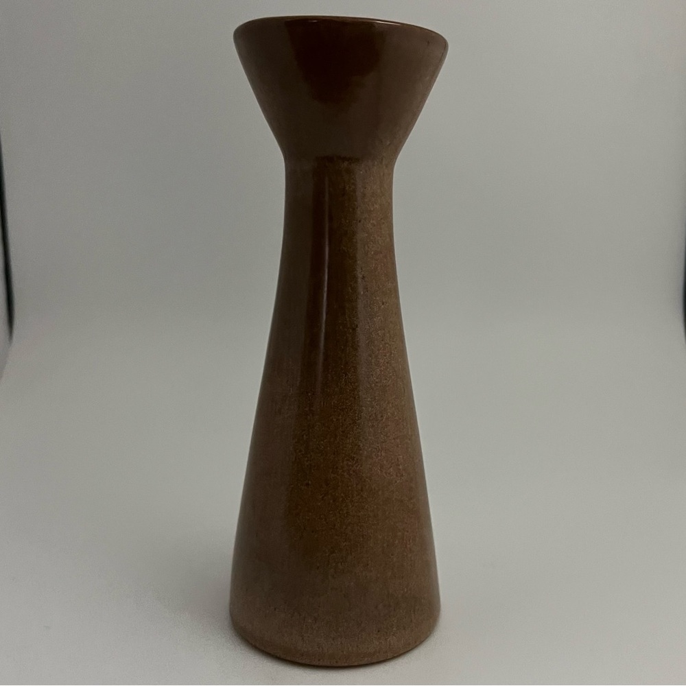 Frankoma Pottery Bud Vase Modern Design Brown Glaze